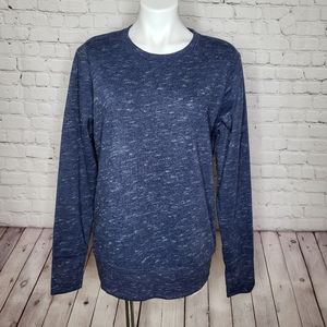 Tek Gear Ultrasoft Fleece Heathered Navy Blue Sweatshirt Size L